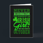 BORN IN OCTOBER Birthday Irish Girl Women Mum Card<br><div class="desc">The Birthday Irish Girl BORN IN OCTOBER Women Gift Mum! For October birthday gifts,  October birthday presents and mum! A October birthday shirt,  October birthday gift,  born in October,  October bday gift or October birthday present!</div>