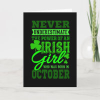 BORN IN OCTOBER Birthday Irish Girl Women Mum