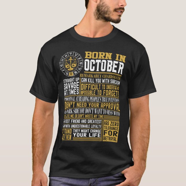 Born in October facts T-Shirt (Front)