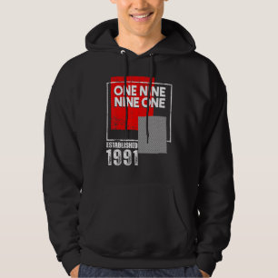 Born in or Vintage 1991 for Men Women Hoodie
