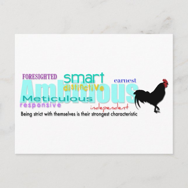 Born in Rooster Year Personality Postcard 1 (Front)