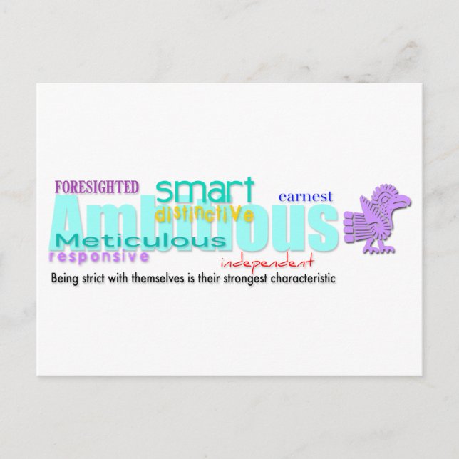 Born in Rooster Year Personality Postcard 2 Aztec (Front)