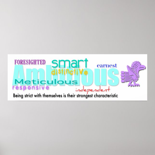 Born in Rooster Year Personality Poster 2 Aztec (Front)