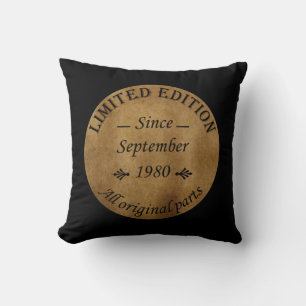 Born in September 1980 Vintage Birthday gift Cushion