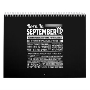 Born in september virgo funny birthday gift calendar