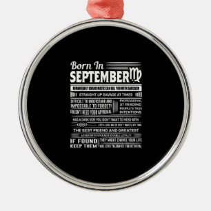Born in september virgo funny birthday gift metal ornament