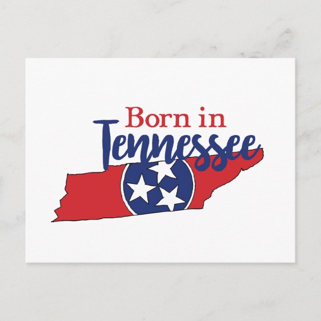 Born in Tennessee State Symbols Volunteer State Postcard (Front)