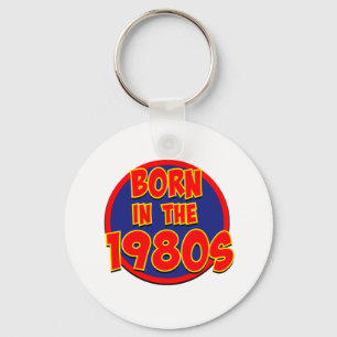 Born in the 1980s classic round sticker key ring