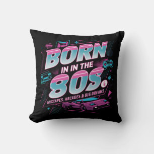 Born in the 80s – Mixtapes, Arcades Retro Design Cushion