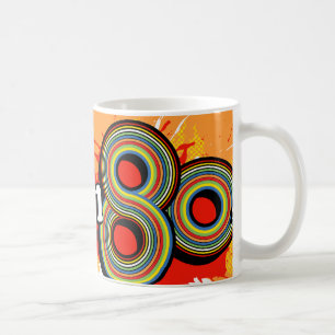 "Born in the 80's" orange logo retro mug