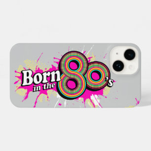 "Born in the 80's" pop gray pink iphone case