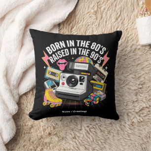 Born in the 80's Raised in the 90's Funny Vintage Cushion