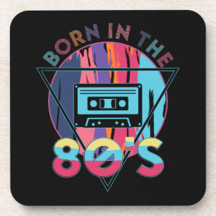 Born in The 80's Vintage Cassette Tape Coaster