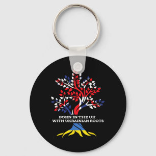 Born In The Uk With Ukrainian Roots Ukraine Englis Key Ring