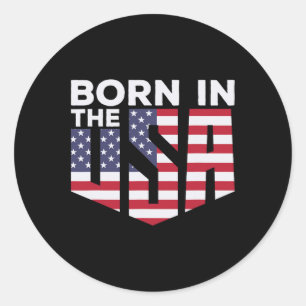 Born In The Usa Classic Round Sticker