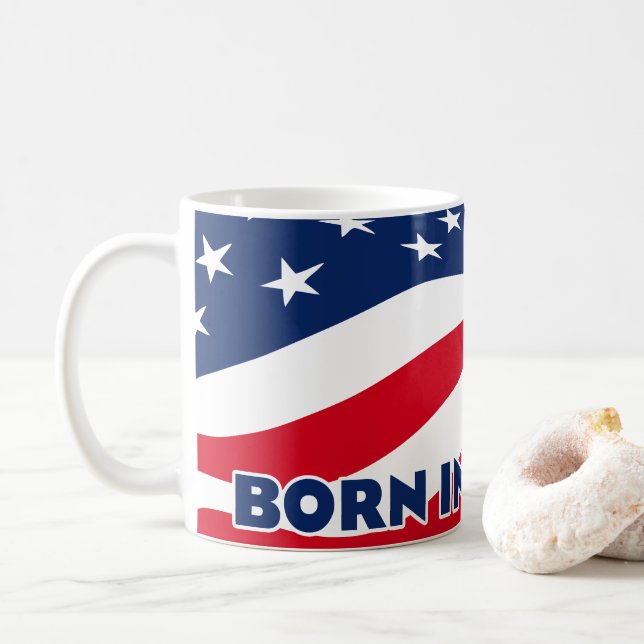 Born in the USA Coffee Mug (With Donut)