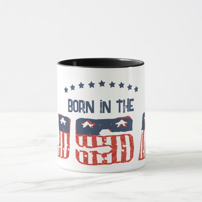 Born in the USA Grunge Version Patriotic Mug (Center)