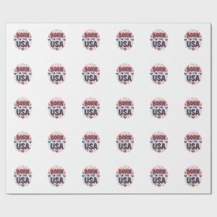 Born in the USA Patriotic Vintage Shirt Design_1 Wrapping Paper