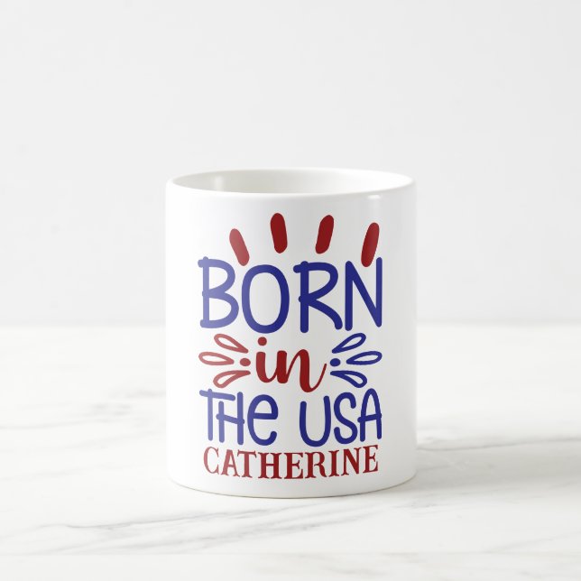 Born In The USA Personalised Coffee Mug (Center)