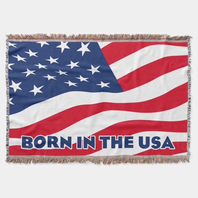 Born in the USA Throw Blanket (Front)