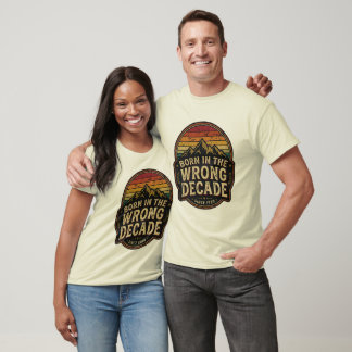 Born In The Wrong Decade Vintage Retro Mountain T-Shirt