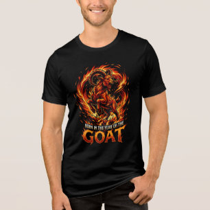 Born In The Year Of The Fire Goat 2027 Birthday Tri-Blend Shirt