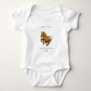 Born in the Year of the Horse Chinese Zodiac Baby Bodysuit