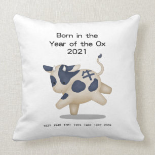 Born in the Year of the Ox Chinese Zodiac Sign Cushion