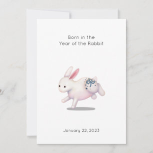 "Born in the Year of the Rabbit" Baby Announcement