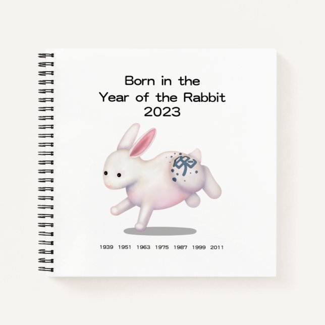 Born in the Year of the Rabbit Baby Diary Notebook (Front)