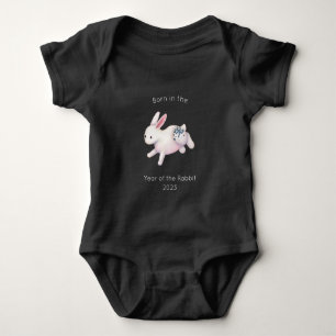 Born in the Year of the Rabbit Black Baby Bodysuit