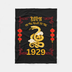 Born In The Year Of The Snake 1929 Chinese New Yea Fleece Blanket