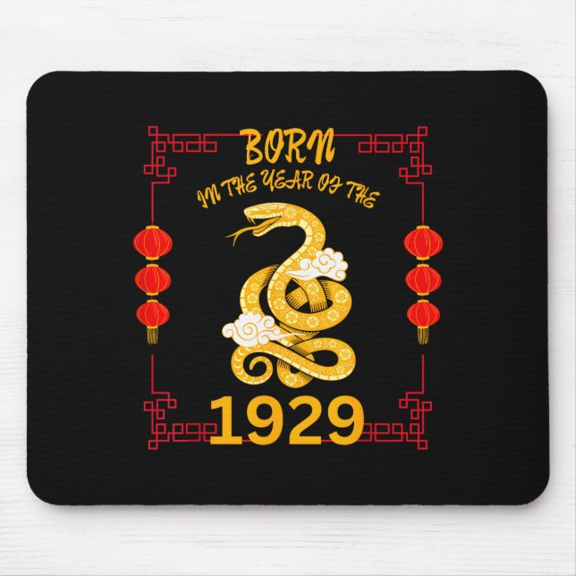 Born In The Year Of The Snake 1929 Chinese New Yea Mouse Pad (Front)