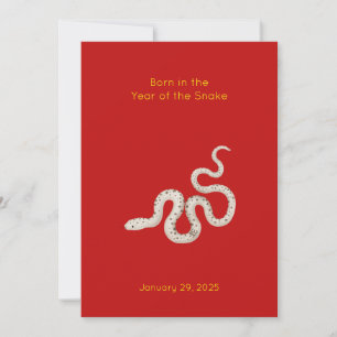 "Born in the Year of the Snake" Baby Announcement