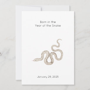 "Born in the Year of the Snake" Baby Announcement
