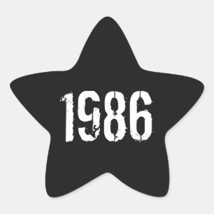 Born in Year 1986 40th Birthday Star Sticker