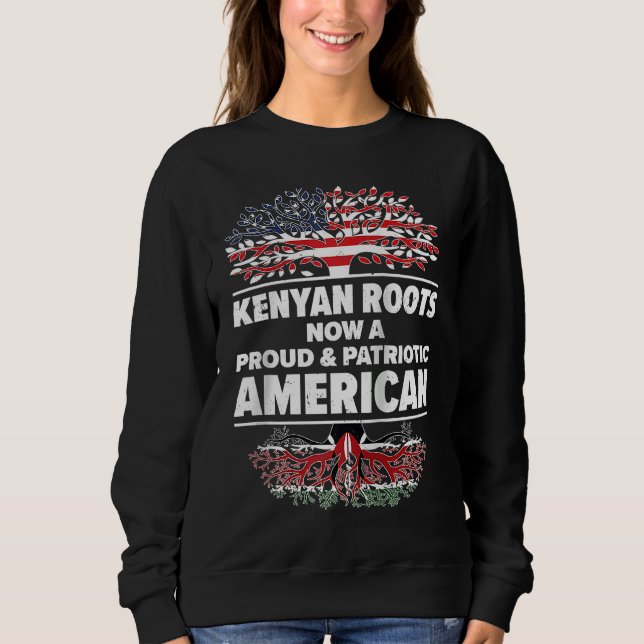Born Kenyan Kenya American USA Citizenship Raglan  Sweatshirt (Front)
