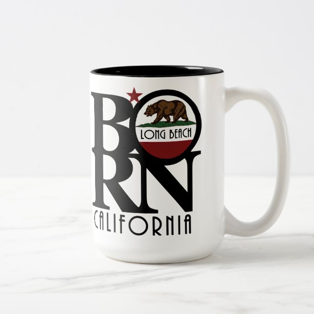 BORN Long Beach CA 15oz Two-Tone Coffee Mug (Right)