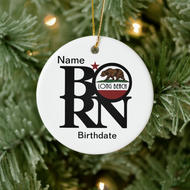 BORN Long Beach Customisable Ceramic Ornament (Tree)