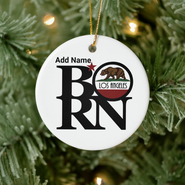 BORN Los Angeles CA Customisable Ceramic Ornament (Tree)