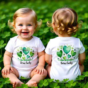 Born Lucky for Clover-Covered Cuties Baby Bodysuit