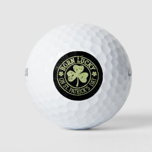 Born Lucky On St Patrick's Day Irish Birthday Golf Balls