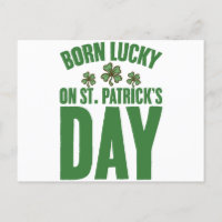 Born Lucky On St Patrick's Day Irish Birthday 