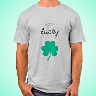 "BORN LUCKY SHAMROCK" MEN'S T-SHIRT