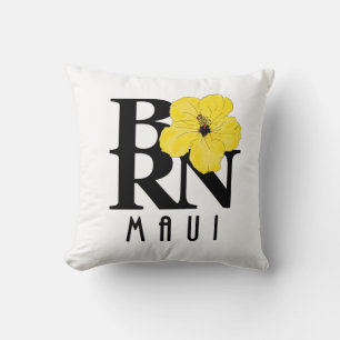 BORN Maui Yellow Hibiscus Cushion