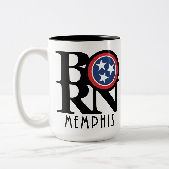 BORN Memphis Tennessee 15oz Two-Tone Coffee Mug (Left)