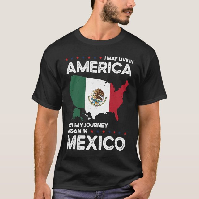 Born Mexican Mexico American USA Citizenship T-Shirt (Front)