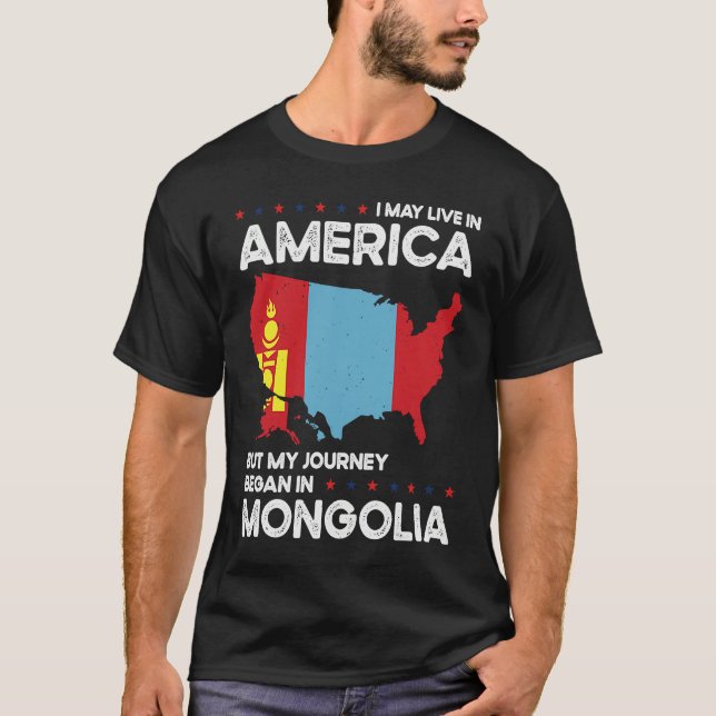 Born Mongolian Mongolia American USA Citizenship   T-Shirt (Front)