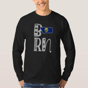 Born Montana In Block Letters T-Shirt