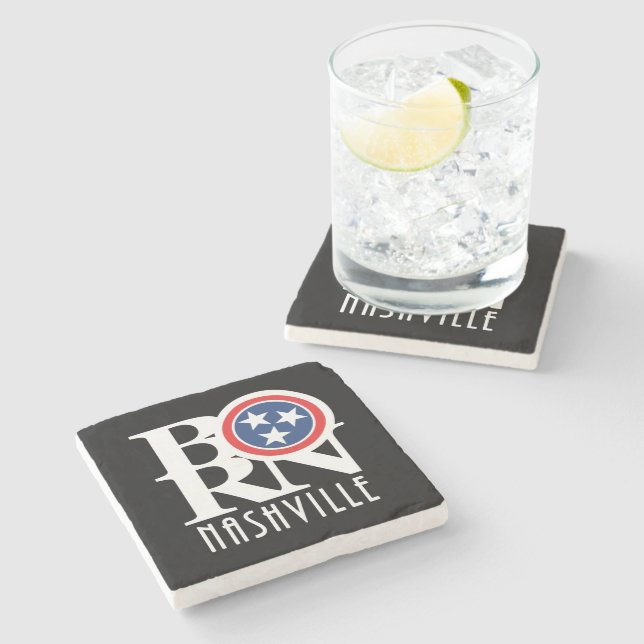 BORN Nashville Tennessee Stone Coaster (Side)
